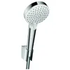 Image de Ensemble support mural et douchette Vario EcoSmart 9 l/min avec flexible de douche 125 cm blanc/chromé Hansgrohe Crometta