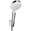 Image de hansgrohe, Pommeau de douche, HG Ensemble de douche CROMETTA VARIO Porter Set 1,25 m EcoSm 9 l/m blanc/chrome (2 Types de jets, 9 l/min)