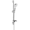 Image de Pommeau de douche HANSGROHE Crometta 2 jets flexible barre 65 cm et porte-savon blanc/chromé