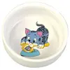 Image de Ecuelle Céramique Avec Motifs Pour Chats, 0,3 L/Ø 11 Cm, Blanc - 4009 - Mon Animalerie
