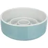 Image de Trixie Bol Slow Feeding, céramique, 0,9 l/ø 17 cm, gris/bleu (90 cl), Gamelle