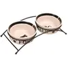 Image de Set Écuelles Eat On Feet, 2 × 0,6 L/Ø 15 Cm, Blanc/Noir - Mon Animalerie