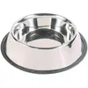 Image de 4x Trixie Cuvette en acier inoxydable, anneau en caoutchouc (280 cl), Gamelle