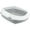 Image de Trixie Bac A Litiere Primo Xxl , Avec Rebord - Xxl - 56 X 25 X 71 Cm - Gris Et Blanc - Pour Chat