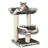 Image de TRIXIE Isaba Arbre a chat Hauteur 62 cm noir et blanc peluche et sisal naturel