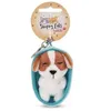 Image de Peluche Porte-Cles 8 Cm - Chien Tachete Marron Endormi