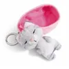 Image de Peluche Porte-Cles 8 Cm - Chat Raye Gris Endormi