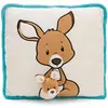 Image de NICI, Coussin pour enfant, 61730 Kissen Känguru mit 3D Kind 7cm quadratisch 30x30cm (13 x 30 cm)