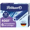 Image de Pelikan, Cartouche de rechange + encrier, 4001 Tp/6 (Bleu, 6 pcs)