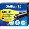 Image de Pelikan, Cartouche de rechange + encrier, 4001 Tp/6 (Noir, 6 pcs)