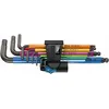 Image de Wera 05022210001 950 SPKL/9 SM HF Multicolore Jeu de clés mâles coudées, system. métrique, BlackLaser, avec fonction de retenue, 9 pièces, Multicolore