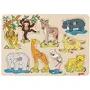 Image de Goki Puzzle à bulles en bois Animaux sauvages (9 pièces)
