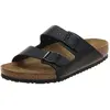 Image de Birkenstock, Unisexe, Sandales, Arizona Weichbettung Birko-Flor Normal, Noir, (45)