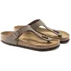 Image de Birkenstock, Unisexe, Sandales, Gizeh Birko-Flor Nubuk Normal, Marron, (41)