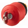 Image de Eaton Pushbutton Emergency Stop Red Key Rel, Bouton + interrupteur, Rouge