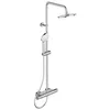 Image de Colonne de douche thermostatique Ideal Standard Ceratherm T50 Pomme de tête 20 cm Douchette 11 cm 3 jets Avec tablett