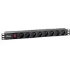 Image de equip pro - Unité de distribution secteur - CA 220-240 V - 3.5 kW - connecteurs de sortie : 8 - 1U - 19" - noir, RAL 9005