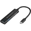 Image de Conceptronic Hubbies 12B Hub (USB-C, 4 ports), Station d'accueil + hub USB, Noir