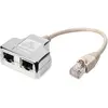 Image de Digitus Adaptateur de câble de brassage, CAT 5e, blindé - 1:1, Adaptateur réseau, Argent, Gris, Blanc