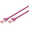 Image de Digitus Câble patch SFTP/PIMF CAT6 2m 4x2AWG 27/7 2xRJ45 magenta (S/FTP, CAT6, 2 m), Câble réseau