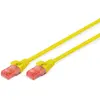 Image de Digitus CAT 6 Câble patch U-UTP Cu LSZH AWG 26/7 Longueur 2 m Couleur jaune (U/UTP, CAT6, 2 m), Câble réseau
