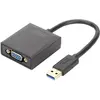 Image de Digitus USB 3.0 vers (VGA, 15 cm), Adaptateur données + vidéo, Noir