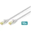 Image de Digitus CAT 6A S/FTP patch cord, 10 pieces (S/FTP, CAT6a, 3 m), Câble réseau