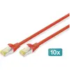 Image de Digitus CAT 6A S/FTP patch cord, 10 pieces (S/FTP, CAT6a, 3 m), Câble réseau