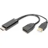 Image de Digitus HDMI - DisplayPort/USB A (0.20 m), Câble vidéo, Noir