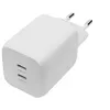Image de Digitus - Adaptateur secteur - GaN - 65 watt - 3.25 A - PD 3.0 - 2 connecteurs de sortie (USB-C) - sur le câble : USB-C - blanc