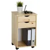 Image de Caisson de bureau sur roulettes KANO, avec 2 tiroirs, en pin massif naturel