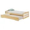 Image de Lit gigogne LORENA en pin massif, 90 x 190 cm, vernis naturel et blanc
