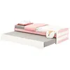 Image de Lit gigogne LORENA en pin massif, 90 x 190 cm, lasuré blanc et rose