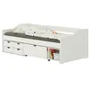 Image de Lit simple GENERIQUE 90x200 en bois chevet matelas sommier tiroir - sans sommier - 4 tiroir(s) marron