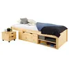 Image de Lit fonctionnel SABRINA 90x190 cm, en pin massif naturel