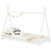 Image de Lit enfant idimex 195 x 94 x 167 cm en lin sans sommier pour 2 personnes de couleur