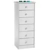 Image de Chiffonnier RONDO meuble de rangement commode apothicaire avec 6 tiroirs, en pin massif lasuré blanc
