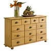 Image de Commode COLMAR chiffonnier apothicaire rangement avec 11 tiroirs en pin massif finition teintée/cirée