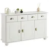 Image de Buffet salon COLMAR L116 cm bois massif, Blanc
