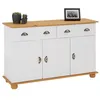 Image de Buffet salon COLMAR L 116 cm bois massif, Blanc et brun