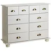 Image de Commode chambre COLMAR L 92 cm 8 tiroirs en bois massif blanc chiffonnier apothicaire rangement avec poignées en métal
