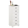 Image de Chiffonnier COLMAR en pin massif lasuré blanc, avec 6 tiroirs