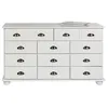 Image de Commode chambre COLMAR L 117 cm 11 tiroirs en bois - Blanc