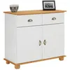 Image de Buffet salon COLMAR L 94 cm bois massif, Blanc et brun