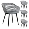 Image de Lot de 4 chaise de bureau idimex H. 80 cm non empilable non pliable en plastique interieur gris