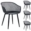 Image de Lot de 4 chaise de bureau idimex interieur non empilable non pliable H. 80 cm en plastique noir
