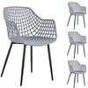 Image de Lot de 4 chaise de bureau idimex en plastique non empilable non pliable H. 85 cm interieur gris