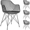 Image de Lot de 4 chaise de bureau idimex H. 87 cm non empilable non pliable interieur en plastique noir