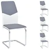 Image de Lot de 4 chaises LEONA, en synthétique blanc et gris