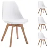 Image de Lot de 4 chaises scandinaves ABBY, en synthétique blanc